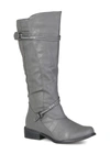 Journee Collection Harley Buckle Tall Boot In Grey