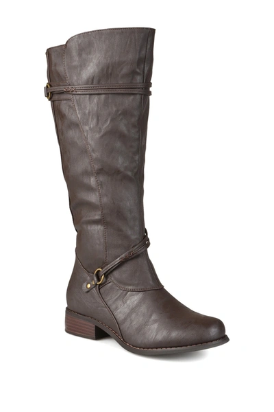 Journee Collection Harley Buckle Tall Boot In Brown