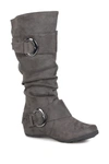 Journee Collection Jester Side Buckle Tall Boot In Grey