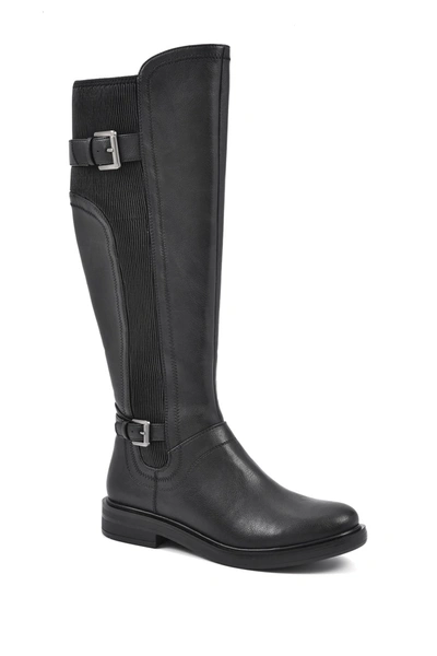 White Mountain Footwear Meditate Tall Shaft Boot In Black/smooth