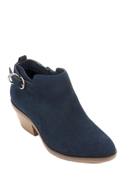 White Mountain Footwear Sadie Suede Ankle Bootie In Navy/suede