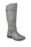 Journee Collection Harley Buckle Tall Boot In Grey