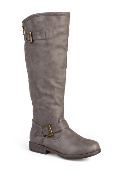 Journee Collection Extra Wide Width Spokane Extra Wide Calf Riding Boot In Brown