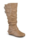 Journee Collection Tiffany Slouchy Riding Boot In Taupe