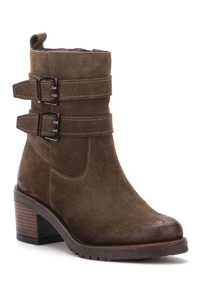 Vintage Foundry Charmaine Buckled Leather Bootie In Olive