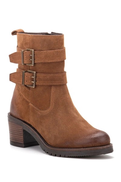Vintage Foundry Charmaine Buckled Leather Bootie In Camel