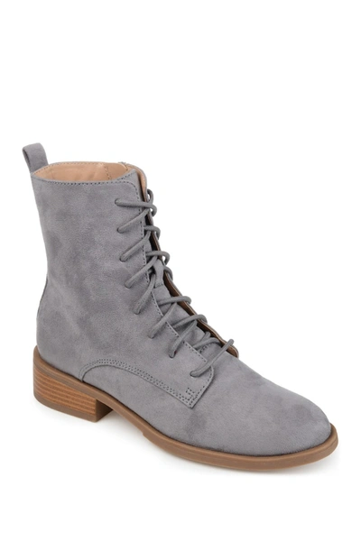 Journee Collection Vienna Combat Boot In Grey