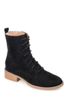 Journee Collection Women's Vienna Lace Up Stacked Heel Booties In Black