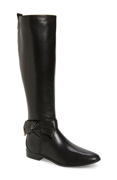 Ted Baker Sintial Knotted Strap Knee High Boot In Black