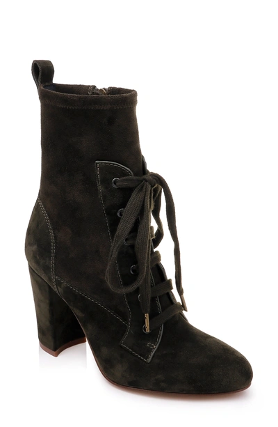 Splendid Hacken Suede Lace-up Bootie In Dkgrn