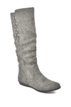 White Mountain Footwear Francie Knee High Boot In Charcoal/sueded/smoo