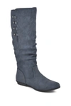 White Mountain Footwear Francie Knee High Boot In Navy/sueded/smooth