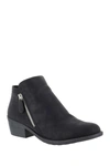 Easy Street Gusto Womens Faux Suede Block Heel Ankle Boots In Black Matte
