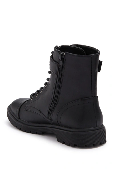 Bebe Dayani Combat Boot In Blk Faux O