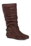 Journee Collection Shelley Buckle Slouchy Boot In Brown