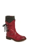 Rieker Antistress Dominika Back Lace-up Boot In Wine / Black-grey