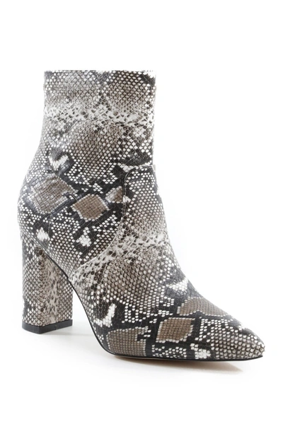 Catherine Catherine Malandrino Bolonie Vegan Leather Pointed Toe Block Heel Bootie In Snake Vega