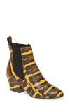 Yellow Snake Print Leather