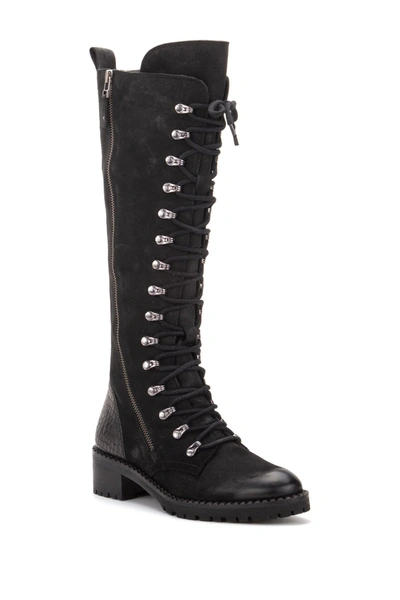 Vintage Foundry Henrietta Tall Leather Lace-up Boot In Black
