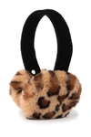 Surell Faux Fur & Velvet Earmuffs In Leopard