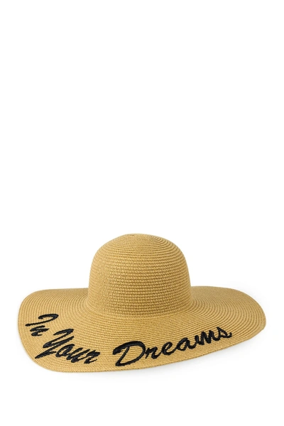 Just Jamie In Your Dreams Floppy Straw Hat In Toast/black