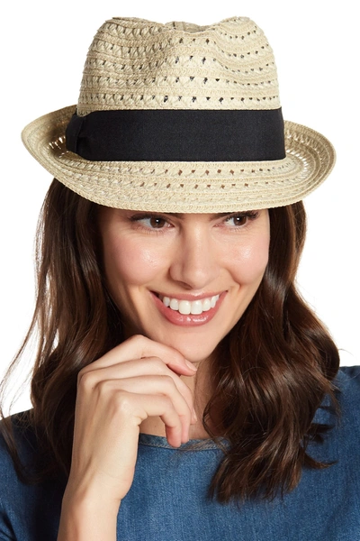 14th & Union Open Weave Fedora Hat In Natural