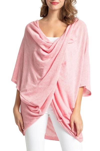 Roffe Accessories Twist Front Recycled Knit Kimono In Blush