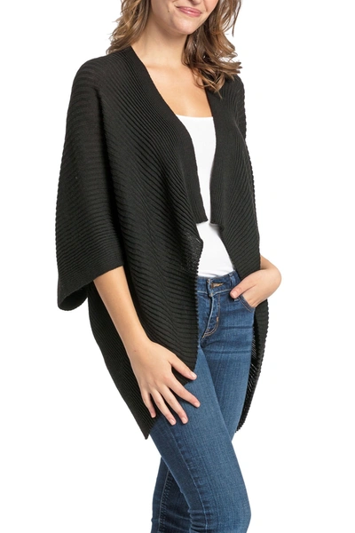 Roffe Accessories Ribbed Recycled Knit Kimono In Bk