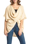 Roffe Accessories Twist Front Recycled Knit Kimono In Iv