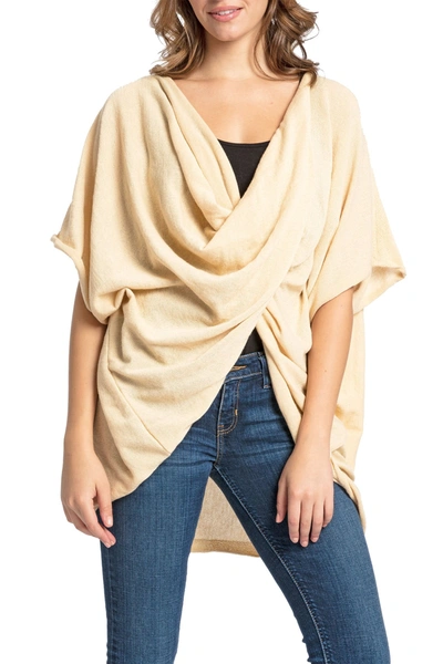 Roffe Accessories Twist Front Recycled Knit Kimono In Iv