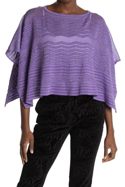 Missoni Zig Zag Knit Poncho In Lilac