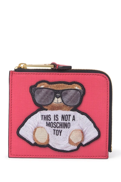 Moschino Teddy Bear Print Wallet In Red