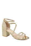 Journee Collection Bella Womens Glitter Block Heels In Gold