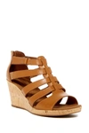 Rockport Briah Gladiator Womens Cork Open-toe Wedge Heels In Tan