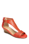 Aerosoles Sapphire Wedge Sandal In Orange Leather