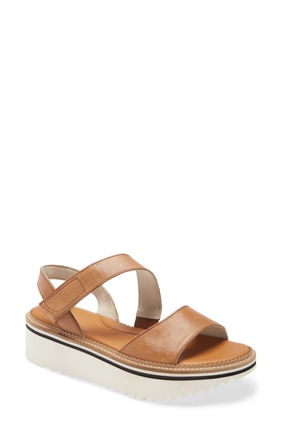 Paul Green Dede Platform Slingback Sandal In Cuoio Washed Leather