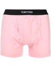 Tom Ford Logo-jacquard Cotton-blend Boxer Briefs In Pink