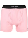Tom Ford Logo-jacquard Cotton-blend Boxer Briefs In Pale Pink