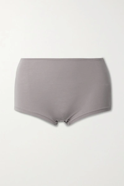 Skin + Net Sustain Gayle Stretch Organic Pima Cotton-jersey Briefs In Mushroom