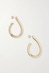 JENNIFER FISHER TEARDROP SAMIRA MINI GOLD-PLATED HOOP EARRINGS