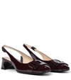 TOD'S PATENT LEATHER SLINGBACK PUMPS,P00539170