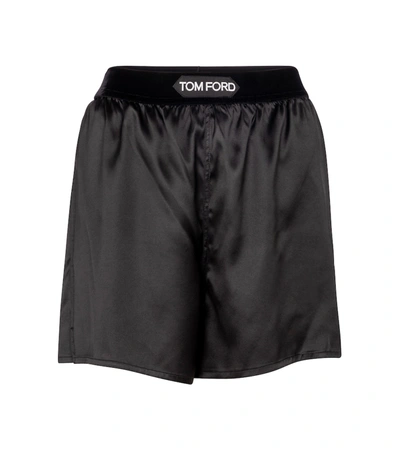 TOM FORD SILK-BLEND SHORTS,P00545829