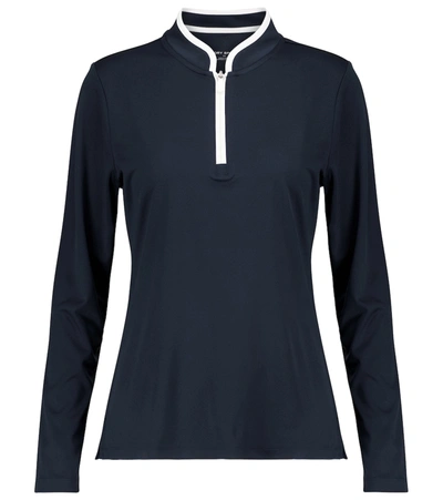 Tory Sport Zip-up Jersey Top In Blue