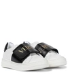 VERSACE LOGO LEATHER SNEAKERS,P00533891