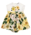 DOLCE & GABBANA BABY FLORAL COTTON DRESS AND BLOOMERS SET,P00539418