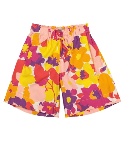 Il Gufo Kids' Floral Print Bermuda Shorts In Multicolor In Multicolour