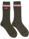 FENDI FENDI LOGO RIBBED SOCKS