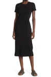 Stateside 2x1 Mini Rib Tee Dress In Black