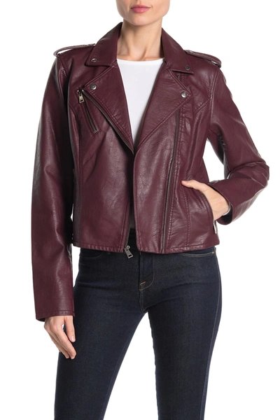 Levi's Faux Leather Moto Jacket In Walnut