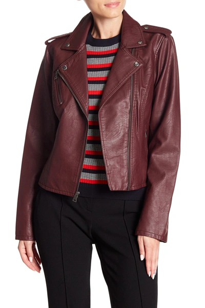 Levi's Faux Leather Moto Jacket In Wine